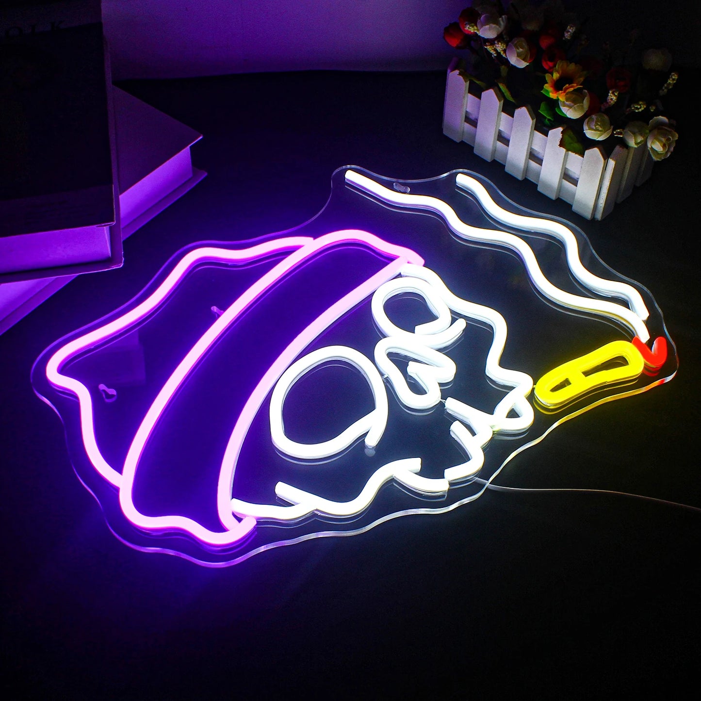 Skull Neon Sign LED Room Wall Decor USB Powered Acrylic For Halloween Party Bedroom Bar Man Cave  Art Decor Halloween Gifts