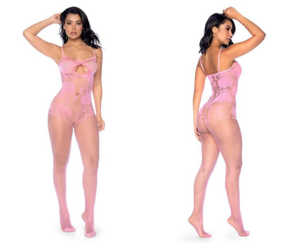 Floral Fishnet Bodysuit Set