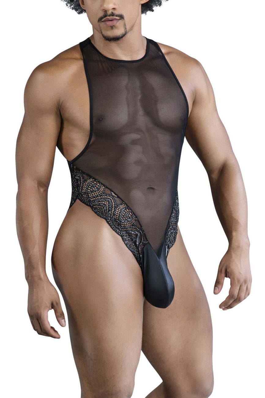 Lace-Mesh Bodysuit