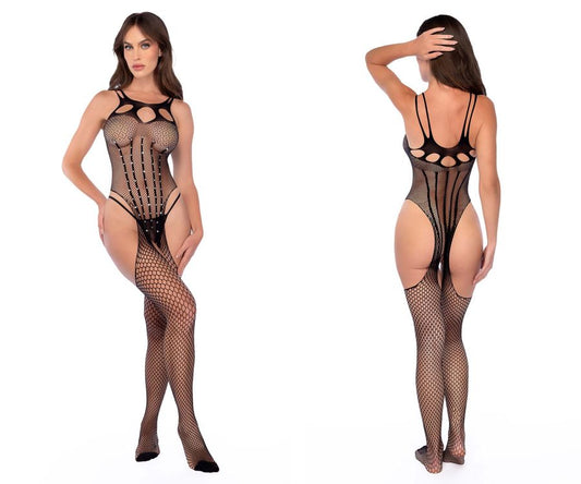 Fishnet Bodystocking with Rhinestone Detail