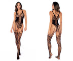 Floral Cincher Fishnet Bodystocking