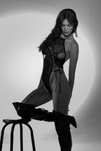 Snake Halter Fishnet Bodysuit