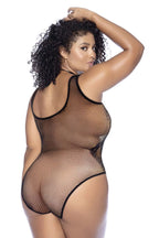 Snake Fishnet Rhinestone Bodysuit