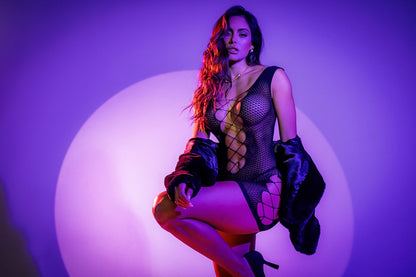 Cutout Fishnet Chemise