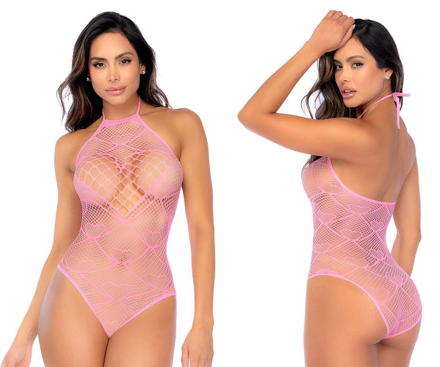 Heart Fishnet Bodysuit with Heart Detail