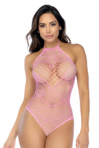 Heart Fishnet Bodysuit with Heart Detail