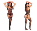Nurse Fishnet Bodystocking with Cuffs