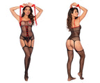 Nurse Fishnet Bodystocking with Cuffs