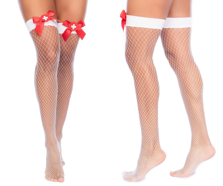 Nurse Fishnet Thigh High