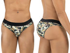 men’s low-rise briefs with bold camouflage print