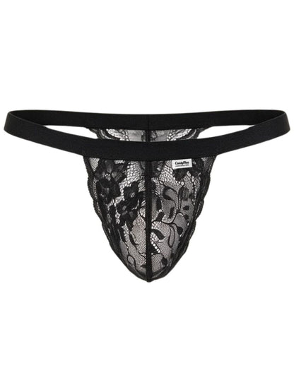 CandyMan Men's Lace Thongs lightweight breathability alongside a provocative sheer texture