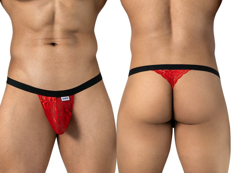 CandyMan Men's Lace Thongs lightweight breathability alongside a provocative sheer texture
