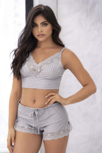 Two Piece Pajama Set. Top and Shorts