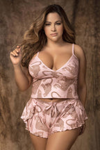 Two Piece Pajama Set Top and Shorts