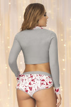 Two Piece Pajama Set Top and Shorts