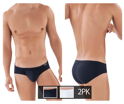 Black men's underwear on a white background with '2PK' label.