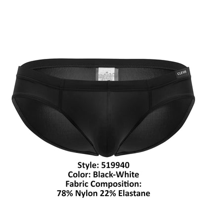 Black men's underwear with brand label on a white background