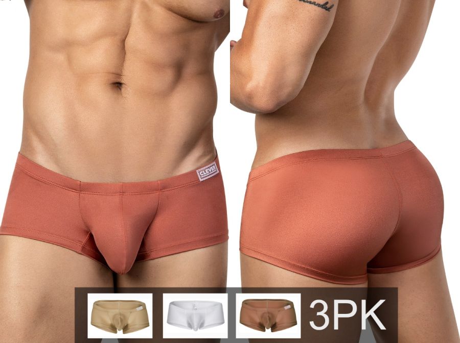 Men's 3PK Australian Latin Trunks Boxer Brief Contoured Pouch