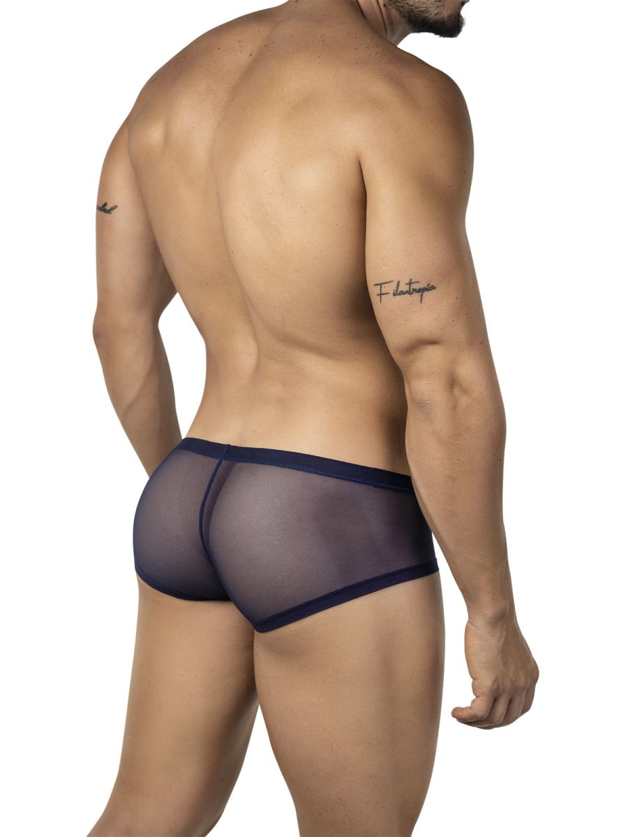Clever 3-pack of sheer mesh trunk boxer briefs is built for a bold, breathable feel with a see-through micro-mesh body and clean contrast trim.