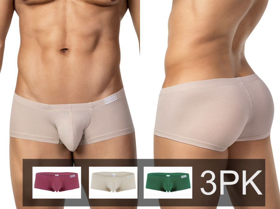 Men's 3PK Australian Latin Trunks Boxer Brief Contoured Pouch