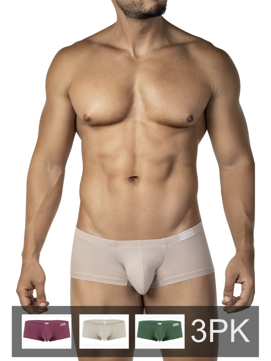 Men's 3PK Australian Latin Trunks Boxer Brief Contoured Pouch
