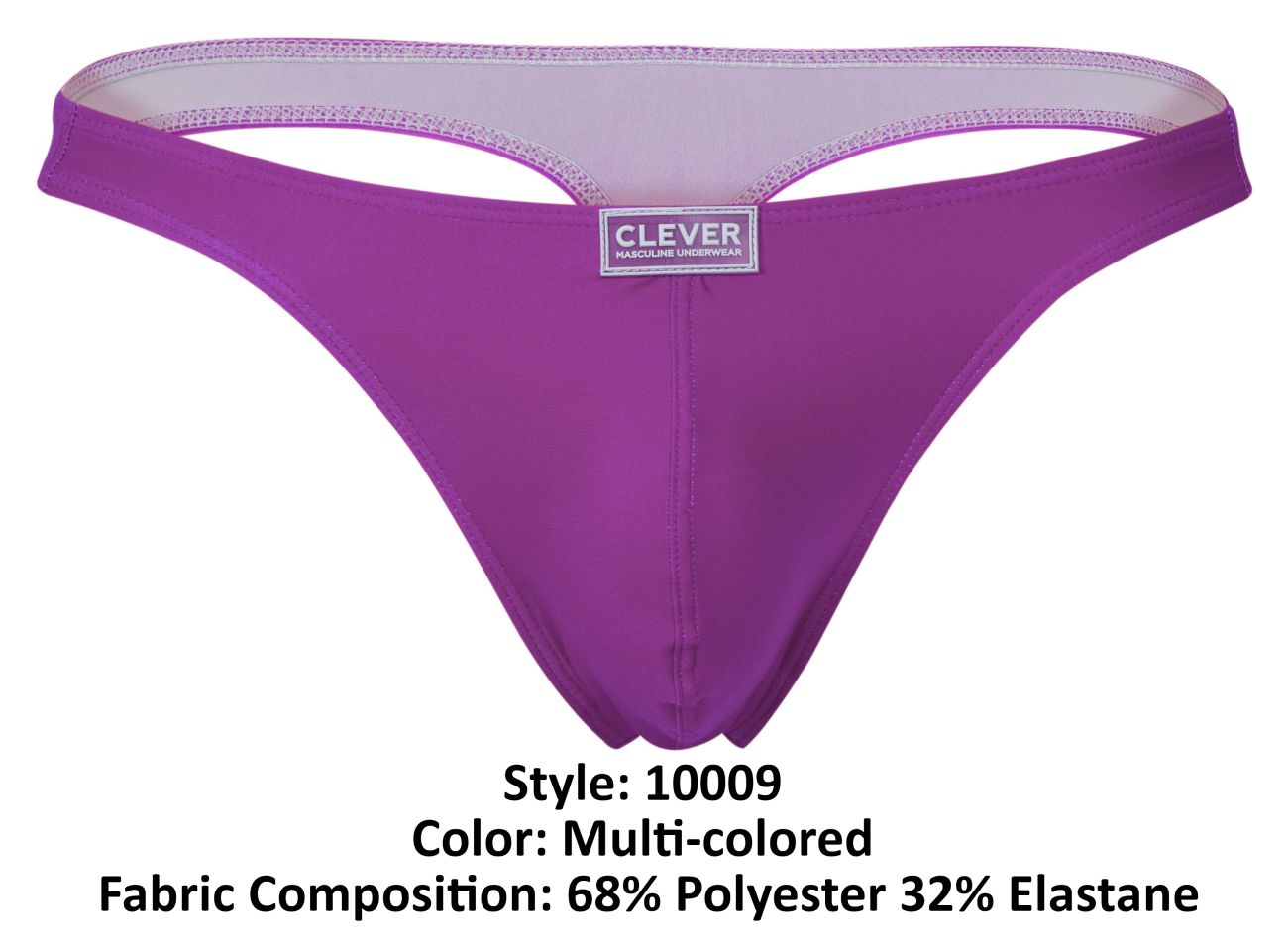 7-pack Clever Men's thongs delivers a bold pop of color for every day