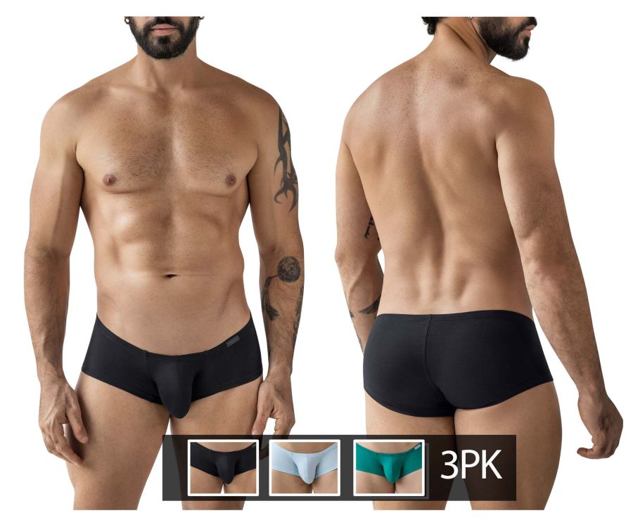 Clever 3-pack of sleek, low-rise trunks, clean, modern look with a fit that feels as good as it looks