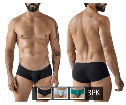Clever 3-pack of sleek, low-rise trunks, clean, modern look with a fit that feels as good as it looks