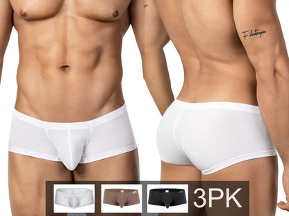 Men's Clever 3-pack of trunk boxer briefs Trunks second skin feel and contour pouch