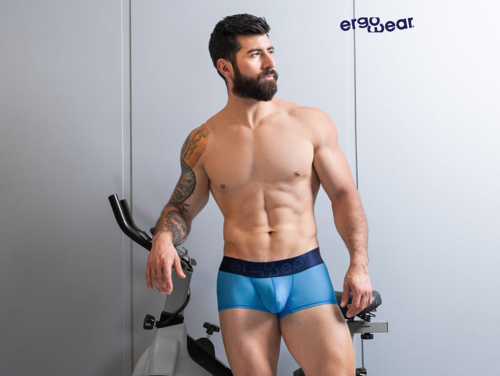 Men's ErgoWear trunk boxer briefs deliver a body-hugging fit with a clean, modern silhouette