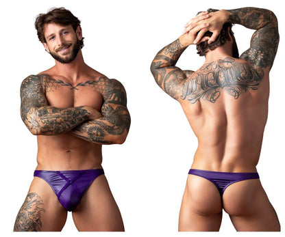 Eggplant Crossover Thong