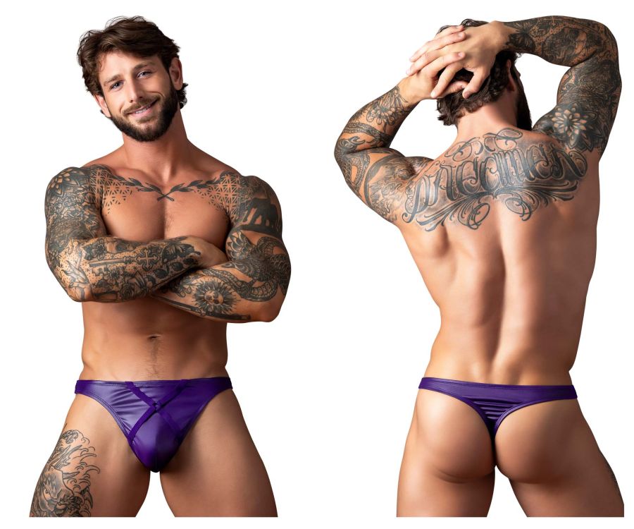 Eggplant Crossover Thong