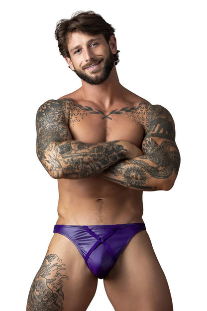 Eggplant Crossover Thong