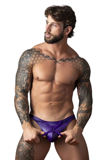 Eggplant Crossover Thong