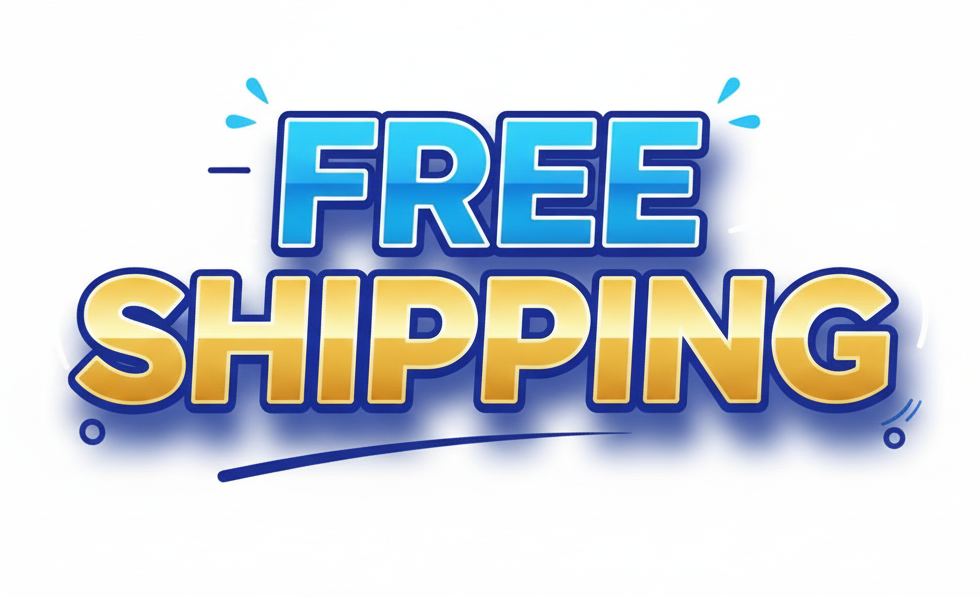 create a visually appealing graphic text that says Free Shipping with no background