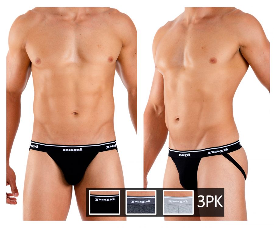 Means Underwear Side Cut | 705910-962 3PK Rib Jockstrap | Yummy Look