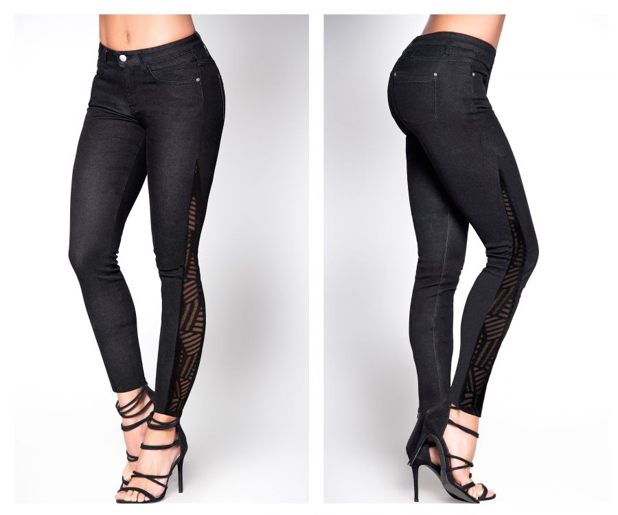 Butt Lifting Jeans with Mesh Detail